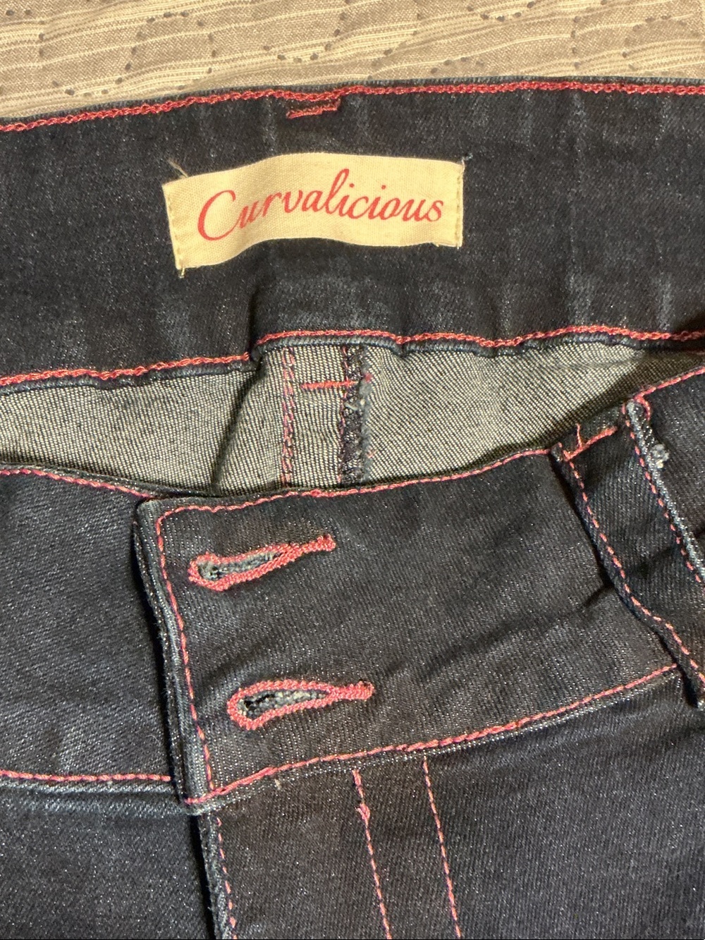 Curvalicious Women’s  blue Jeans with Pink Stitching